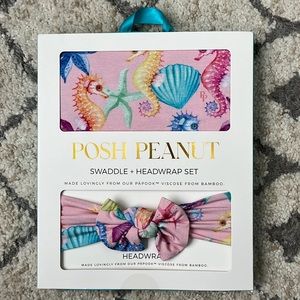 Posh Peanut swaddle and headwrap set